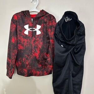 Under Armour Kids Red and Black Hoodie Jacket Size 5 NWT